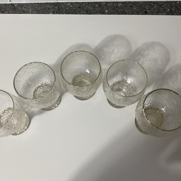VTG MCM Indiana Glass Glacier Water Goblets, Set of 5 - Picture 7 of 7